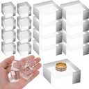 DIVINA VITAE 16 Pcs Acrylic Blocks for Display Acrylic Cubes Clear Base Stand Square Display Block Polished Jewelry Stand Ring Showcase Holder Base(2 x 2 x 1 Inch, 1 x 1 x 1 Inch)
