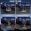 Upgraded 360 Vacuum Magnetic Phone Holder with Clamp,Vacuum Suction Magnetic Phone Mount with Clamp Foldable Cell Holder for Car/Gym/Mirror/Smooth Surface, Compatible with Magsafe iPhone (black 1pcs)