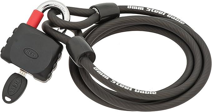 Bell Sports Armory 200 Key Padlock with Cable, Key padlock, 2 keys included