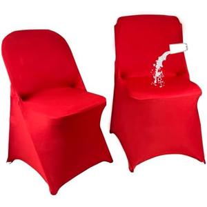 Maiangel 40PCS Stretch Spandex Folding Waterproof Chair Covers,Universal Fitted Chair Cover Protector for Wedding Party Banquet Holidays Celebration Decoration(Red)