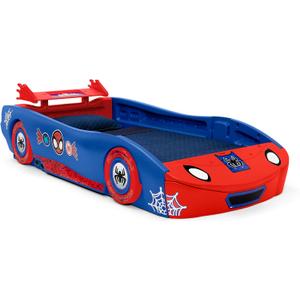 Delta Children - Spidey and His Amazing Friends Web Crawler Race Car Twin Bed, Blue/Red
