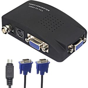 XMSJSIY BNC to VGA Video Converter, S-Video Input to VGA Output, Supports PAL/NTSC, Easy to Install and Operate