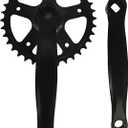 Single Speed Crankset for Mountain Road Bike Fixed Gear Bicycle Folding Bicycle(Square Taper, Black, Sprocket)