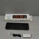 Digital Wall Clock, Digital Clock Large Display with Remote Control, Corded LED Alarm Clocks with Date, Week, Temp, Humidity, Auto DST, Countdown, for Living Room Bedroom Classroom Office (Blue)