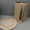 VASAGLE Round Side Table, Tambour End Table, Mid Century Modern Nightstand, Easy Assembly, for Small Spaces, Living Room, Bedroom, Home Office, 17.7 x 19.7 Inches, Travertine Beige ULET295L101