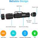 COSOOS 3 Mini LED Tactical Flashlights with Clip, 3.7inch Zoomable Bright AA Flashlight High Lumen, Pocket-Size Penlight, 1 Light Mode, Small Portable Waterproof Pen Flash Light for Camping