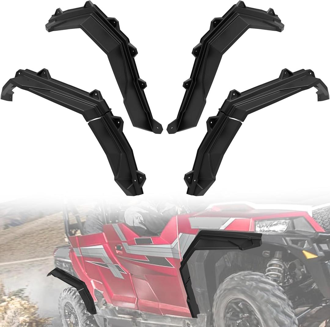 XL Wider Front & Rear Fender Flares Kit for Polaris General 1000/4 1000 16-25, Extended Mud Flares Mud Guards Mud Flaps Kit for Polaris General 1000/4 1000 2016-2025 Accessories(OEM #2884220)