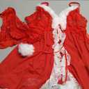 Lingerie for Women Front Closure Babydoll Lace Chemise V Neck Mesh Sleepwear Red XS-5XL (Medium)