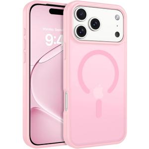 BENTOBEN Magnetic for iPhone 17 Pro Max Case 6.9" 2025, [Compatible with Magsafe] Cute Slim Frosted Matte Military Shockproof Protective Bumper Girl Men Phone Cover for iPhone 17 ProMax, Light Pink