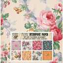 Decoupage Paper Pack (24 Sheets 6"x6") Flower Bouquet FLONZ Vintage Styled Paper for Decoupage and Craft