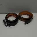 BULLIANT Men Belt-Ratchet Leather Adjustable Belt tailless For Gift Men Dress Casual Jeans 1 3/8" Hiding Tail-Cut For Fit(Deep Brown,Black 26"-34" Waist Adjustable), Pack Of 2