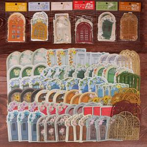 BENOSPACE 90Pcs Aesthetic Scrapbook Paper Vintage Flower Garden Door Scrapbooking Supplies Window Frames Borders Junk Journal Journaling Bullet Kit Art Album Planners Diary DIY Crafts Embellishment