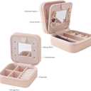 KElofoN Travel jewelry case Travel jewelry box Travel Jewelry Organizer Small box Gift for Girls Women with Mirror(Pink)