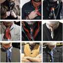 ETACHI Ami Click Retro Rrl Handmade Men Square Scarf Slide Ring Buckle 1Pcs Cowhide Cowboy western style