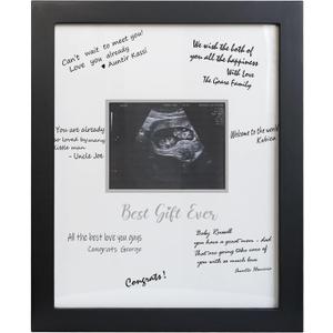 Sonogram Signature Frame Guest Book, Ultrasound Picture Keepsake Frame, Baby Shower Guest Book Alternatives, Gender Neutral Baby Shower Party Decor, Gift for Expecting Moms, Black
