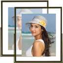 Amazon.com - CROXXID 8x10 Floating Picture Frames Set of 2, Made of Metal and Double Real Glass, for Photo Size up to 10x12, Tabletop Display Home or Wedding Decoration (Vertical Black)