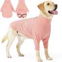Recovery Suit for Dogs After Surgery Female Dog Onesie with Sleeve for Small Medium Large Pets, Neuter Spay Body Suit Pajama Sweater Warmth Clothes Prevent Licking Surgical Wound Leash Hole Pink