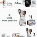 Utensil Holder, 6.7"+4.5" Ceramic Kitchen Utensil Holder for Countertop with Recipe Stand Cooking Utensil Crocks for Kitchen Counter, Morden Utensil Organizer for Spatula, Set of 2, White