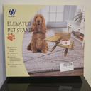 Adjustable Raised Dog Bowls,Bamboo Elevated Feeder Stand with Non-Skid Feet for Food and Water,5 Level Wooden Pet Dining Table Comfort Feeding Station