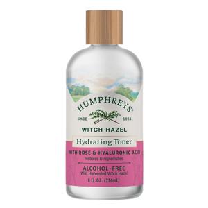 Humphreys Witch Hazel Hydrating Toner | Wild Harvested Witch Hazel & Rose | Natural, Alcohol-Free Formula | Balancing & Hydrating | Clears Pores | 8 Fl Oz