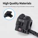 HiSport Black Universal Aluminum 7/8" 22MM Motorcycle Switch Handlebar Motorbike Horn Turn Signal Headlight Control Buttons