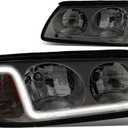 DNA MOTORING HL-LB-CI00-SM-AM Pair of Headlight For 00-05 Chevy Impala,Smoked amber