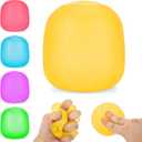 4 x Squishy Toys Stress Balls, Squeeze Fidget Toys for Kids and Adults Stress Relief Super Solid Sensory Balls Birthday Gifts Party Favors Stocking Stuffers Class Prizes- Orange