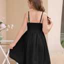 IBAKOM Girl Sleeveless Formal Party Dress Ruffle Smocked Flower Bud Skirt Teen Fancy Pageant Homecoming School Prom Dress