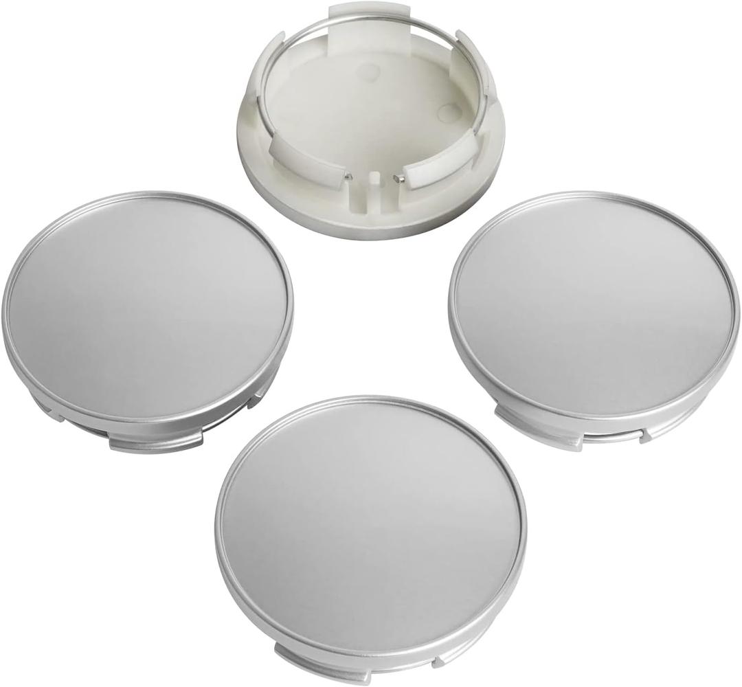 KitsPro 2.5Inch 63MM Wheel Center Caps for Dodge RAM 1500 Rim Hub Caps 6KF18TRMAA, Pack of 4 (Silver, Outer 63MM, Inner 56MM)