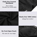 wirarpa Men's 100 Cotton Briefs Underwear No Fly Covered Waistband 4 Pack (Black, L)