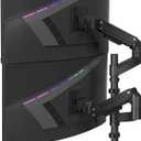 WALI Dual Monitor Mount for Ultrawide Heavy Duty Curved Monitor Stacking, Dual Monitor Arms Fits 13-49 Inch for Ultrawide Screens up to 44lbs, 49 inch Monitor Arm, Black