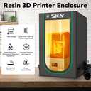 Resin 3D Printer Enclosure with Ventilation, 3D Printer Enclosure Tent Cover Eliminate Odors Dustproof Isolate Noise Compatible with Creality Anycubic Elegoo Series LCD Resin UV 3D Printer-Black