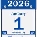 2026 Daily Wall Calendar, Page per Day with Large Print Dates, 365 Day Tear off Wall Calendar for Seniors Gift Home Office School Dorms, 8.5" x 6", Tear Away Calendars with Hanging String, Blue