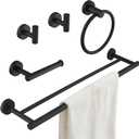 Matte Black Bathroom Hardware Accessories Set 5 pcs Towel Holder Bar Set