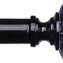 Black Crystal Curtain Rods for Windows 48 to 84 Inch, Decorative Vintage 1'' Diameter Curtain Rod with Black Foil Finial, Adjustable Heavy Duty Easy Install Drapery Pole Set for Farmhouse, Bedroom (36-88)