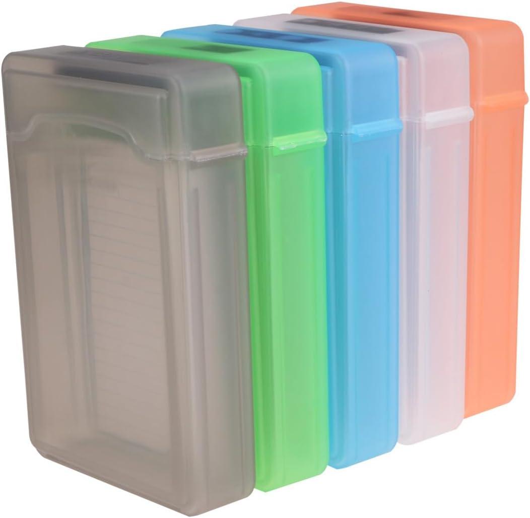 VILLCASE 5 Pcs 3.5 Inch Internal Hard Drive Protective Case, Translucent Color-Coded HDD Storage Box, Anti-Static & Dustproof Bare Drive Organizer for Data Backup Archiving (Assorted Colors)