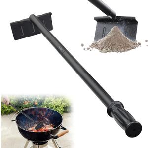 BBQ Charcoal Rake, 29 Inch Grill Ash Removal Rake for Fireplace Wood Stove Pizza Oven, Metal BBQ Cleaner Poker Scraper, Heavy Duty Barbecue Grilling Utensils Tool for Smoker,Ceramic, Kamado
