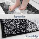 2 x Bathroom Rugs, Thick Absorbent Bath Mat Rug Non Slip, Soft Shaggy Bath Room Floor Mats for Bathroom, Machine Washable,(24"70",Black)