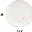 COLLECTIVE HOME - Ceramic Jewelry Tray, Decorative Trinket Dish for Rings Earrings Necklaces Bracelet Watch Keys, Birthday Mother's Day Christmas Gift for Women, 4.75", Glossy (v)