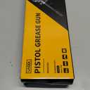 UTOOL Grease Gun, 8000 PSI Heavy Duty Pistol Grip Grease Gun Kit with 14 oz Capacity, 18 Inch Resin Flex Hose, 2 Basic Coupler, 2 Extension Rigid Pipe and 1 Sharp Type Nozzle, Argent Matte Finish (7PCS_M_Yellow)