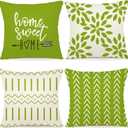 YCOLL Pillow Covers 20x20 Set of 4, Modern Sofa Throw Pillow Cover, Decorative Outdoor Linen Fabric Pillow Case for Couch Bed Car, Sage Green