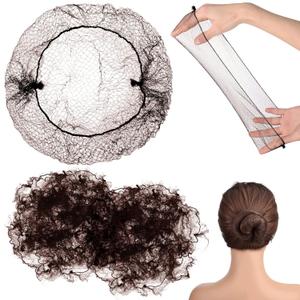 400 Pcs Hair Nets for Women Hair Nets for Food Service Invisible Elastic Edge Mesh 20 Inches Ballet Dance(Dark Brown)