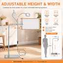 Needlepoint Stand, Adjustable Cross Stitch Floor Stand with Lighted Magnifier Stainless Steel Embroidery Stand with Side Clamp Crab, Rotating Frame Stand, Hoops & Scroll Rods up to 20"