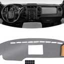 KEYOOG Dashboard Cover Dash Mat Fit for 2014-2009 Fo-rd F-150 (Without HUD Models),Car Dash Board Mat Anti-Glare Carpet,Non-Slip Pad Sunshield Protector (Grey) 