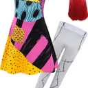 Sally Costume Kids, Sally Costume Girls Toddler Christmas Nightmare Dress Up (7-8 Years, 3pcs Set)