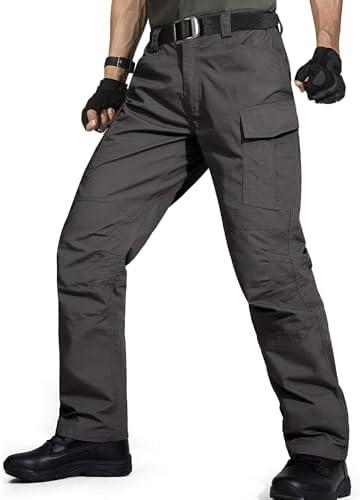 FREE SOLDIER Men's Water Resistant Pants Relaxed Fit Tactical Cargo Work Pants with Multi Pocket, Size 36