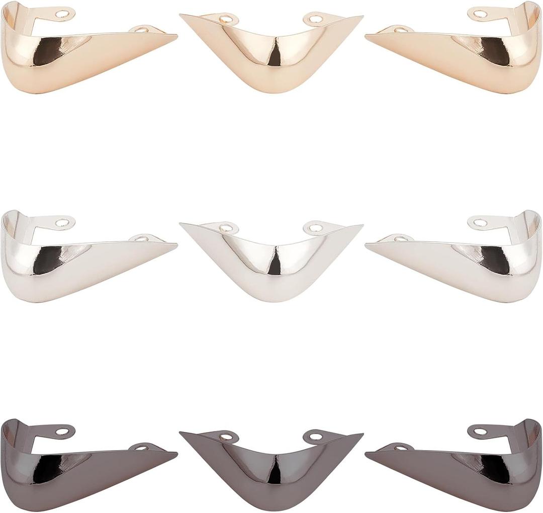 GORGECRAFT 6PCS 3 Colors Metal Shoes Pointed Protector Hollow High Heels Toe Cap Elegant High Heels Tip Cover Durable Shoes Tips Cap for Shoes Protection Repair Decoration