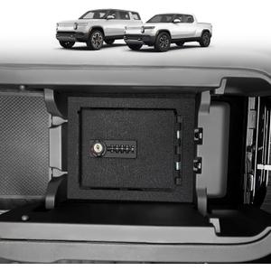 BestEvMod Center Console Organizer Safe Vault LockBox Compatible with Rivian R1T R1S 2022-2025 2026 Pickup Safe Vault Console Storage Interior Organizer with 4 Digit Combo Lock Security Anti-Theft