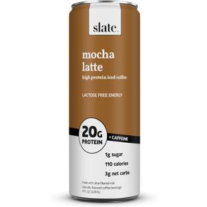 Slate Milk - High Protein Iced Coffee - Mocha Latte, 11 Fl Oz (EXP 05/07/27)
