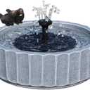 Solar Water Fountain for Bird Bath,Outdoor Bird Bath Fountain,Roman Column Design with Bird,Solar Powered with 3 Nozzles,Outdoor Garden,Yard